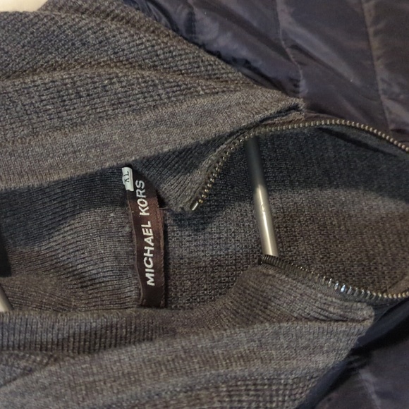 Size XL Navy Michael Kors Zip Up Hooded Vest - Picture 2 of 5